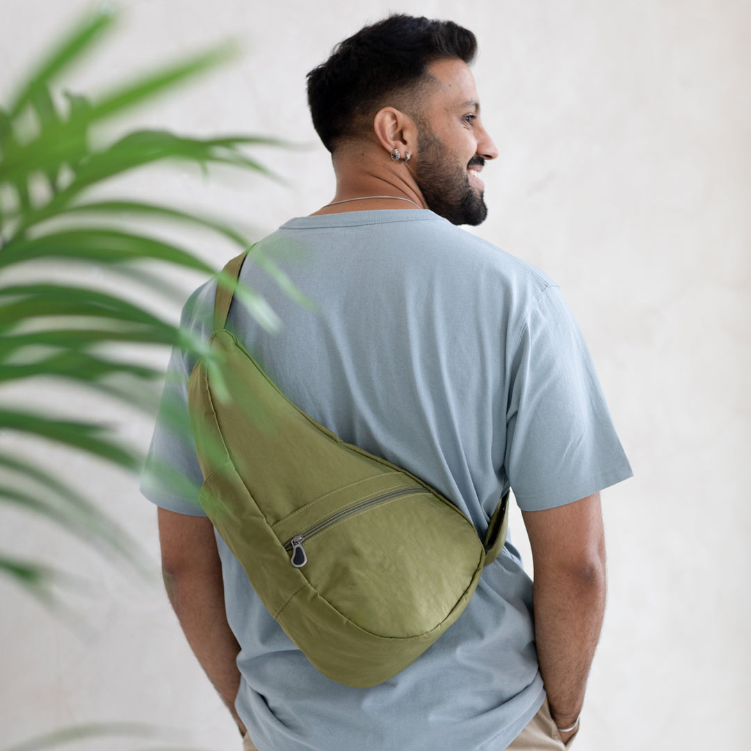 AmeriBag 17" Distressed Nylon Healthy Back Bag Tote® (Bamboo Forest)
